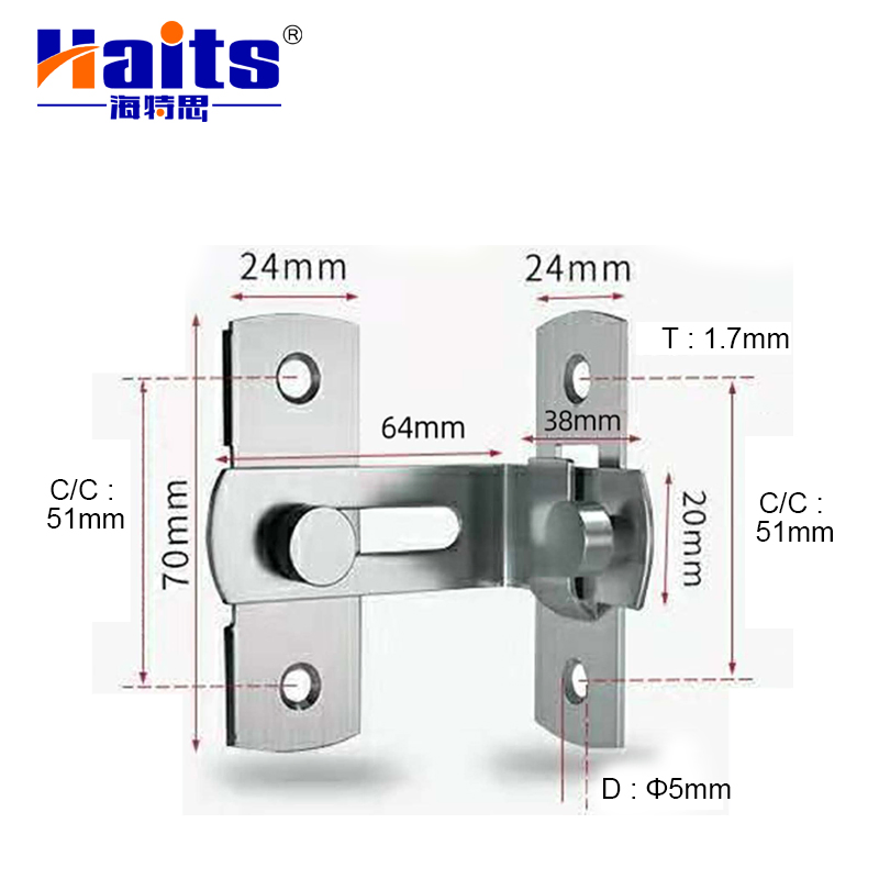 Furniture Fittings Stainless Steel Sliding Barn Door Hook Lock Factory