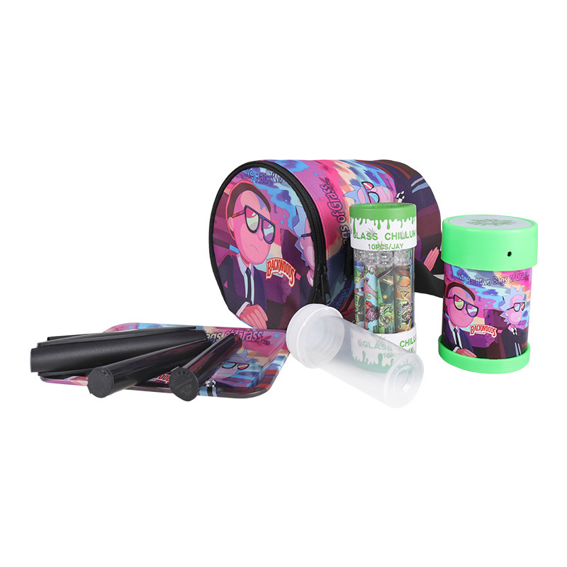 Bucket Bag Set Cartoon Iron Disk Smoke Mill 8-Piece Smoking