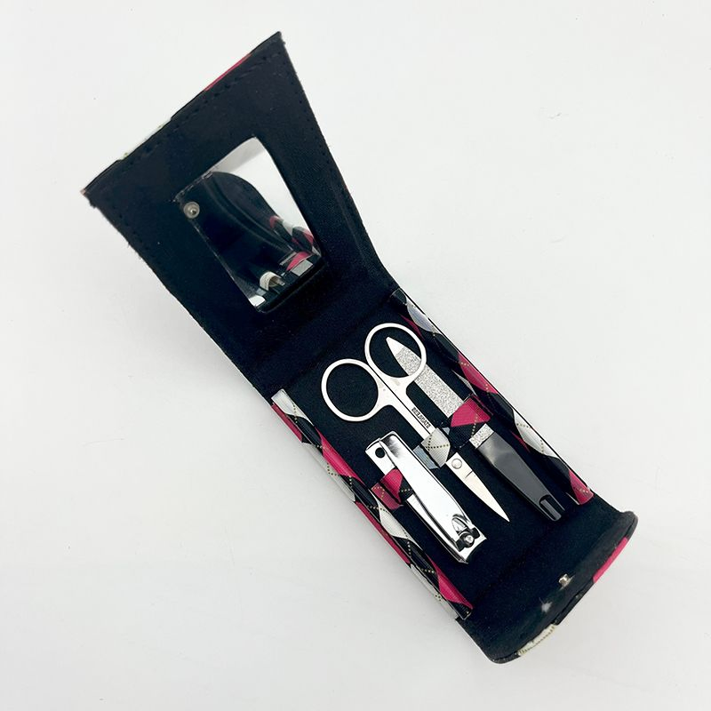 3PCS Nail Cutter Care Grooming Kits Manicure Set with Travel Bag and Mirror