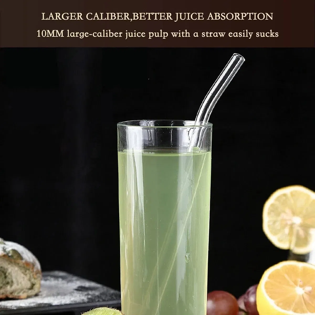 Custom Logo Eco-Friendly Glass Straws Reusable Drinking Straws Multi-Color Glass Cocktail Straws for Juice Milk Coffee Bar Drinks Accessory