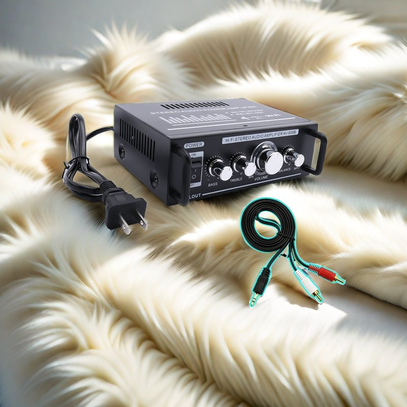 Mini AC 220V Stereo Audio Power Amplifier Speakers with Audio Cable