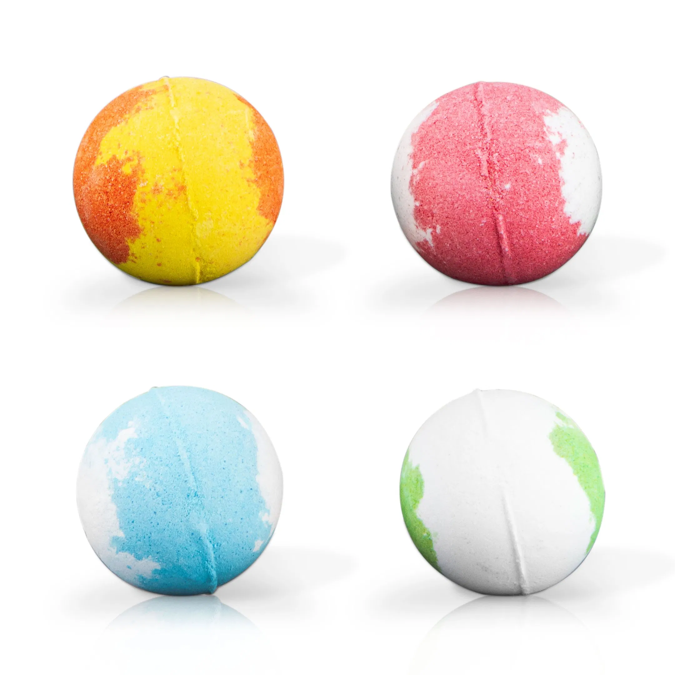 Colorful Fizzing Bath Bombs with Essential Oils for SPA Experience