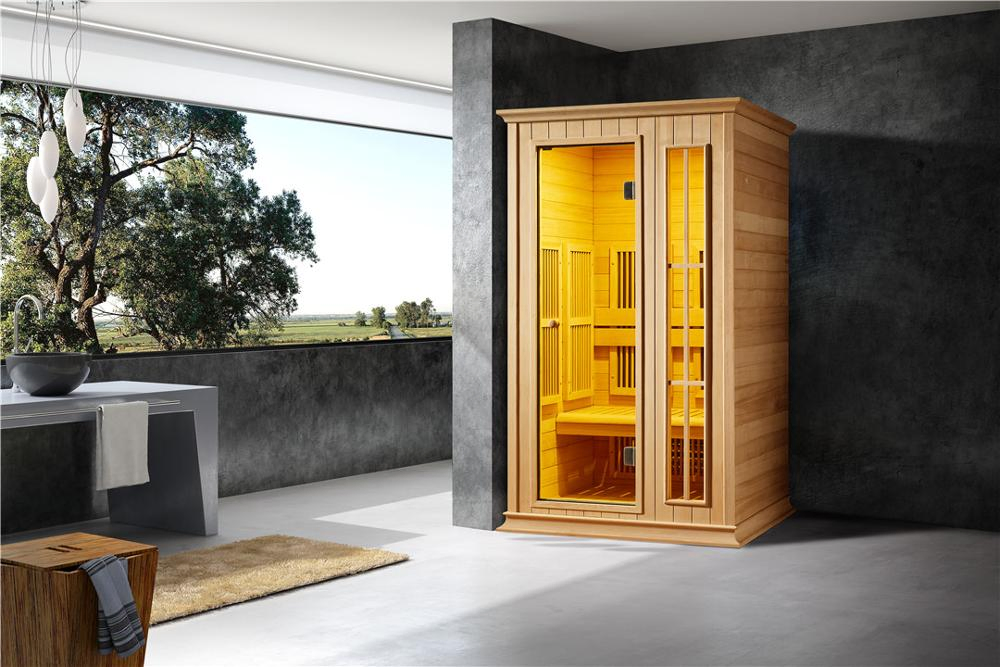 Инфракрасная сауна-кабина из массива дерева 1.2 м