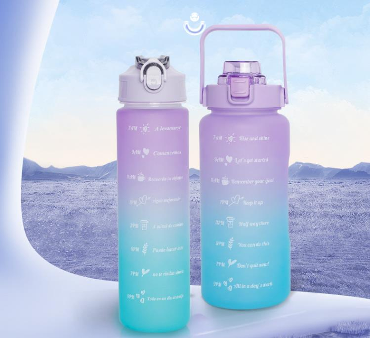 Manufactory Promotional Price 3PCS Outdoor Portable PC Plastic Cup Large Capacity Kettle 1200ml Travel Fitness Sports Hot Water Bottle