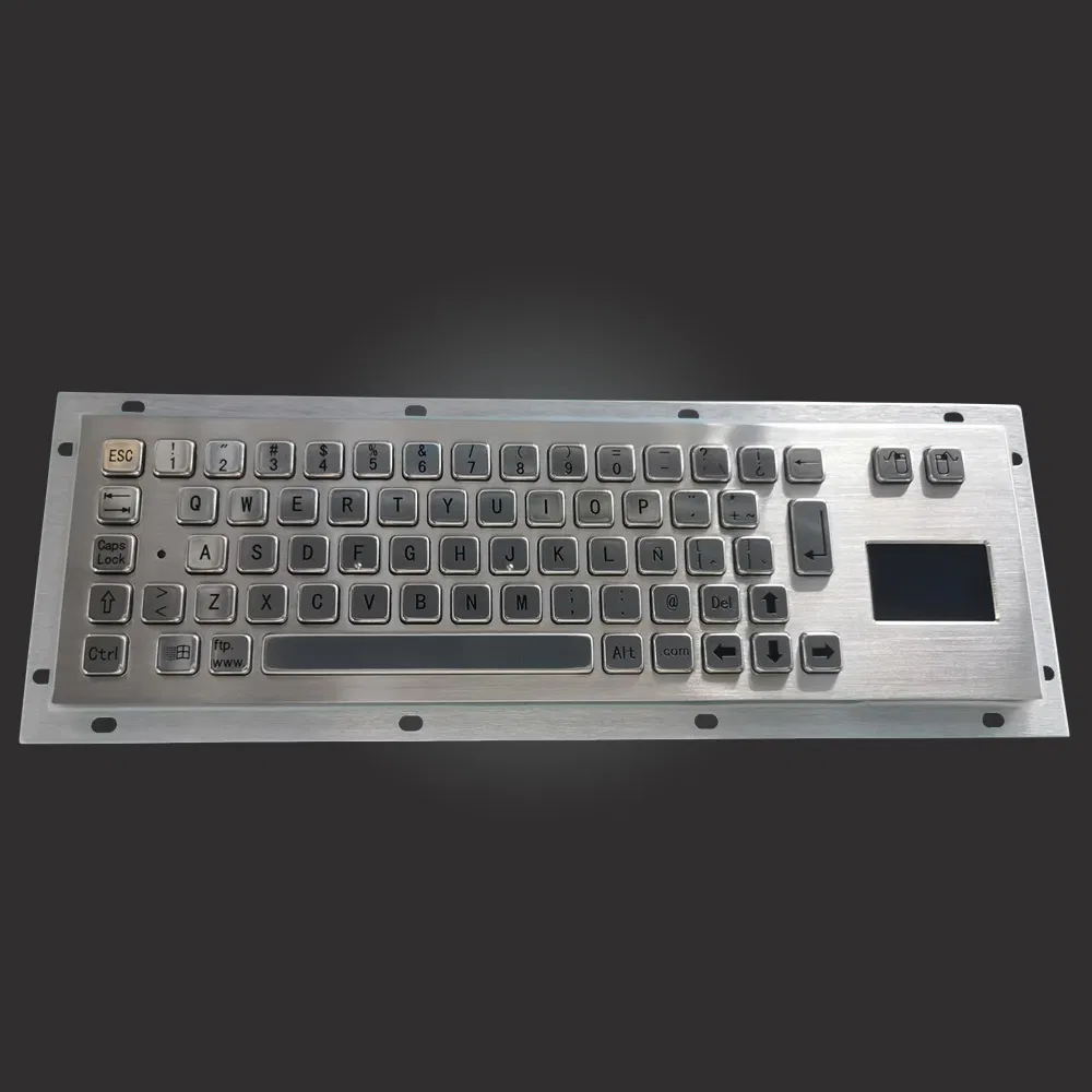 Vandal-Proof Waterproof Industrial Kiosk ATM Rugged Metal Keyboard with Touchpad