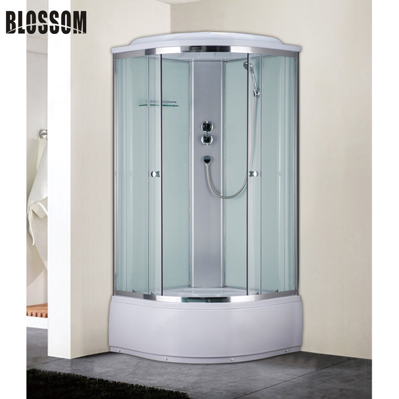 ABS Back Wall One Person Shower Steam Room with Tub
