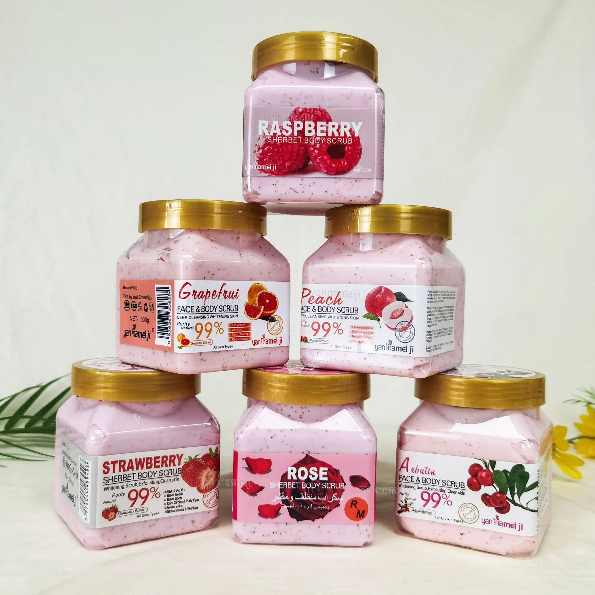 Wholesale Private Label Natural Strawberry Body Scrub for Exfoliating Whitening Brightening Body Scrub