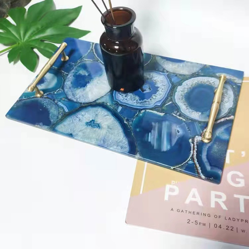 Purple Agate Tray Cheese Board and Knife Set