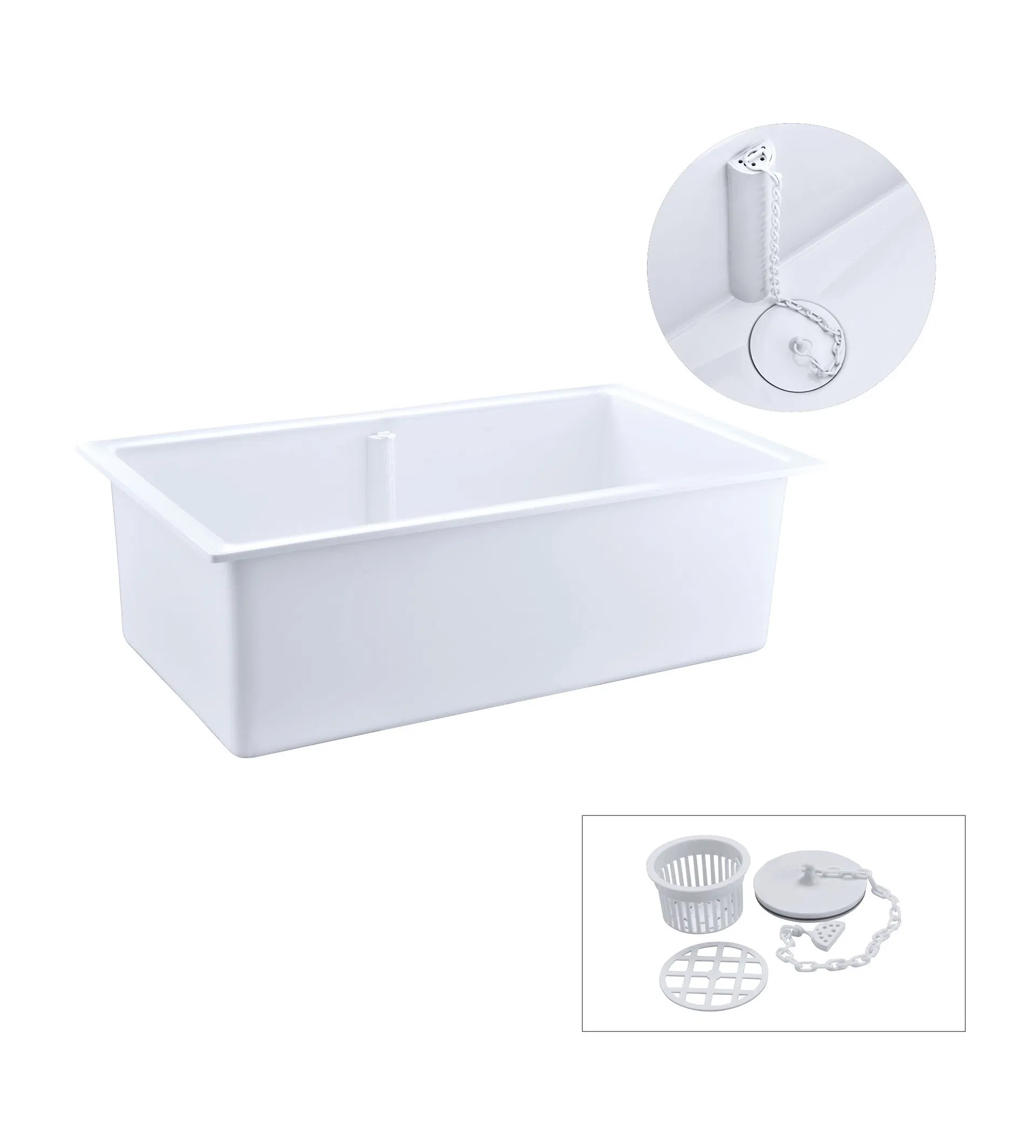 Chemical Resistant Wall-Mounted PP Sink for Laboratory