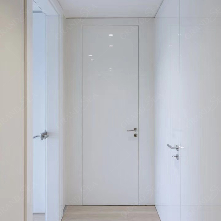 European Design Office Modern Concealed Invisible Aluminum Frame Wood Interior Room Hidden Secret Door