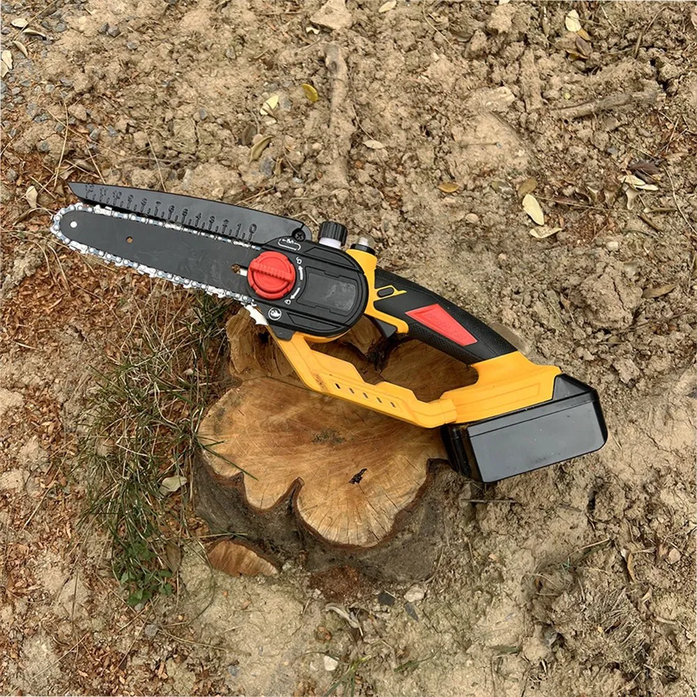 Portable Battery Operated Chainsaw with Safety Lock for Home & Garden Use