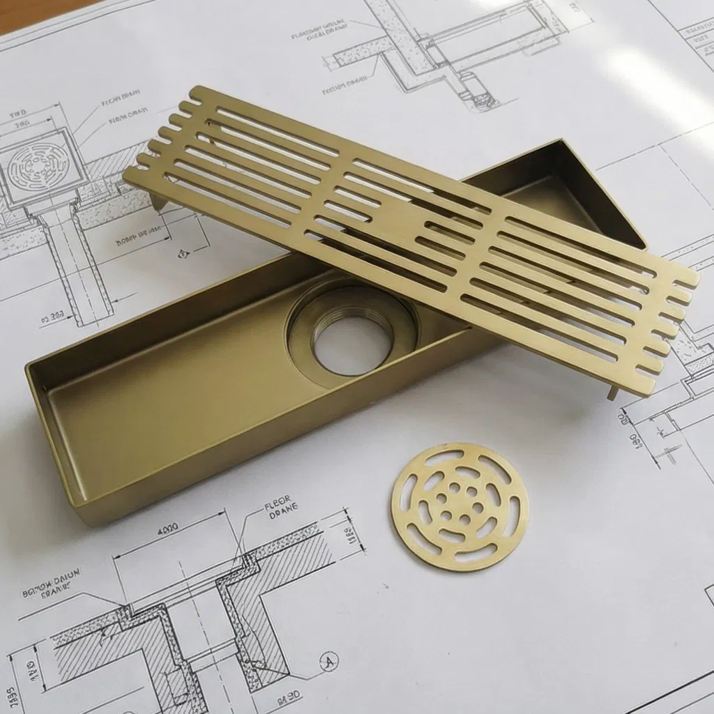 Wide Linear Shower Drain with Water Guide - 304 Stainless Steel, Large Capacity, Odor-Proof Drain Channel for Bathroom/Basement