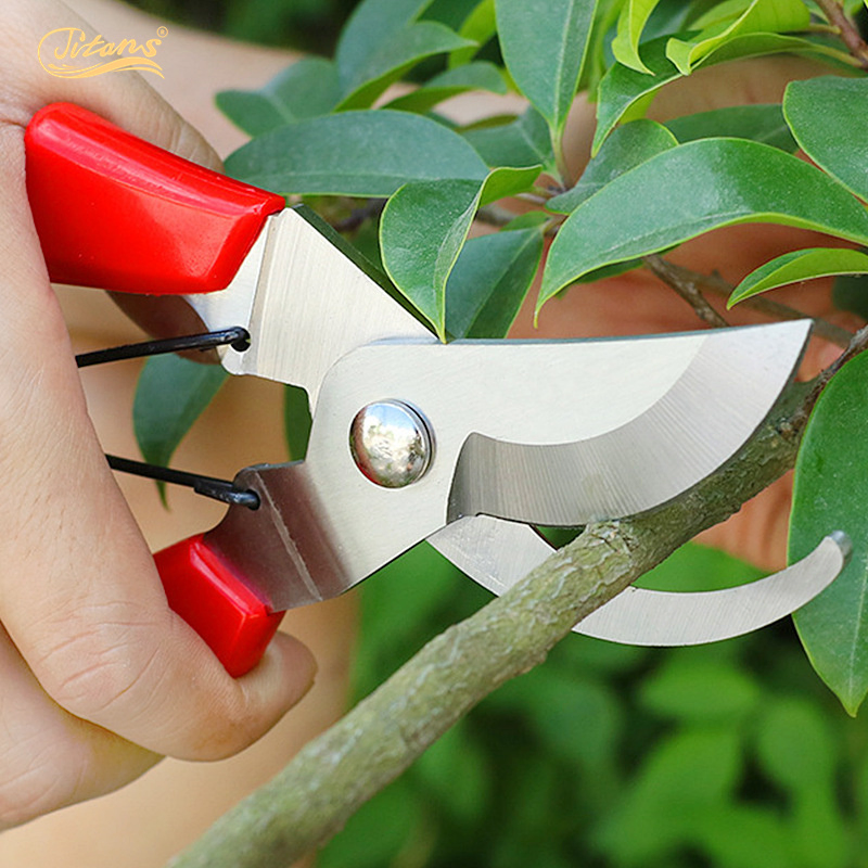 Titans Stainless Steel Thinning Scissors Double-Port Fruit and Flower Multi-Use Pruning Tree Sharping Tools