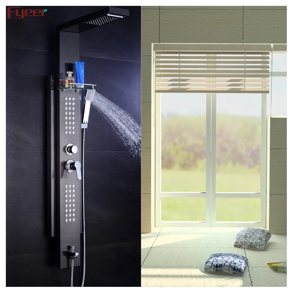 Fyeer Shower Panel Tower System Stainless Steel Multi-Function Shower Panel with SPA Massage Jets