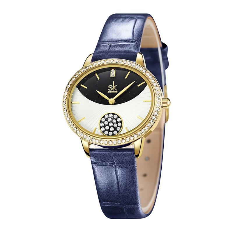 Luxury Diamond Watches for Stylish Women Waterproof Quartz Watches Leather Watch Strap
