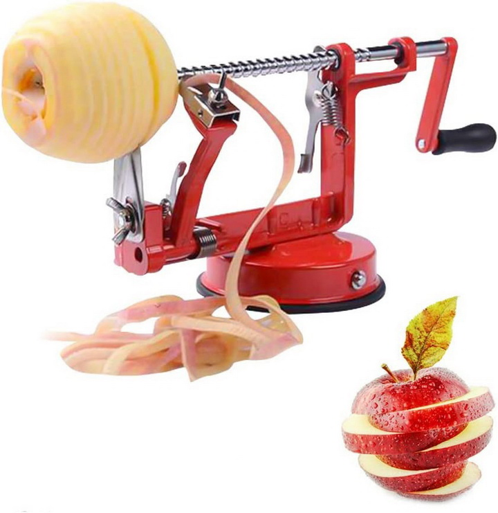 Amazon Hot Sell Household Aluminum Multifunctional 3-in-1 Manual Potato Pear Persimmon Apple Peeler