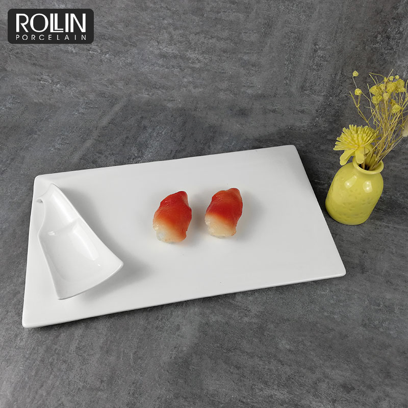Japan Style Divided Plate Rectangular Plate Sushi Plate Flat Plate