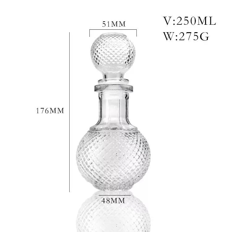 250ml 500ml Premium High Quality Whisky Glass Bottles Ball Shaped