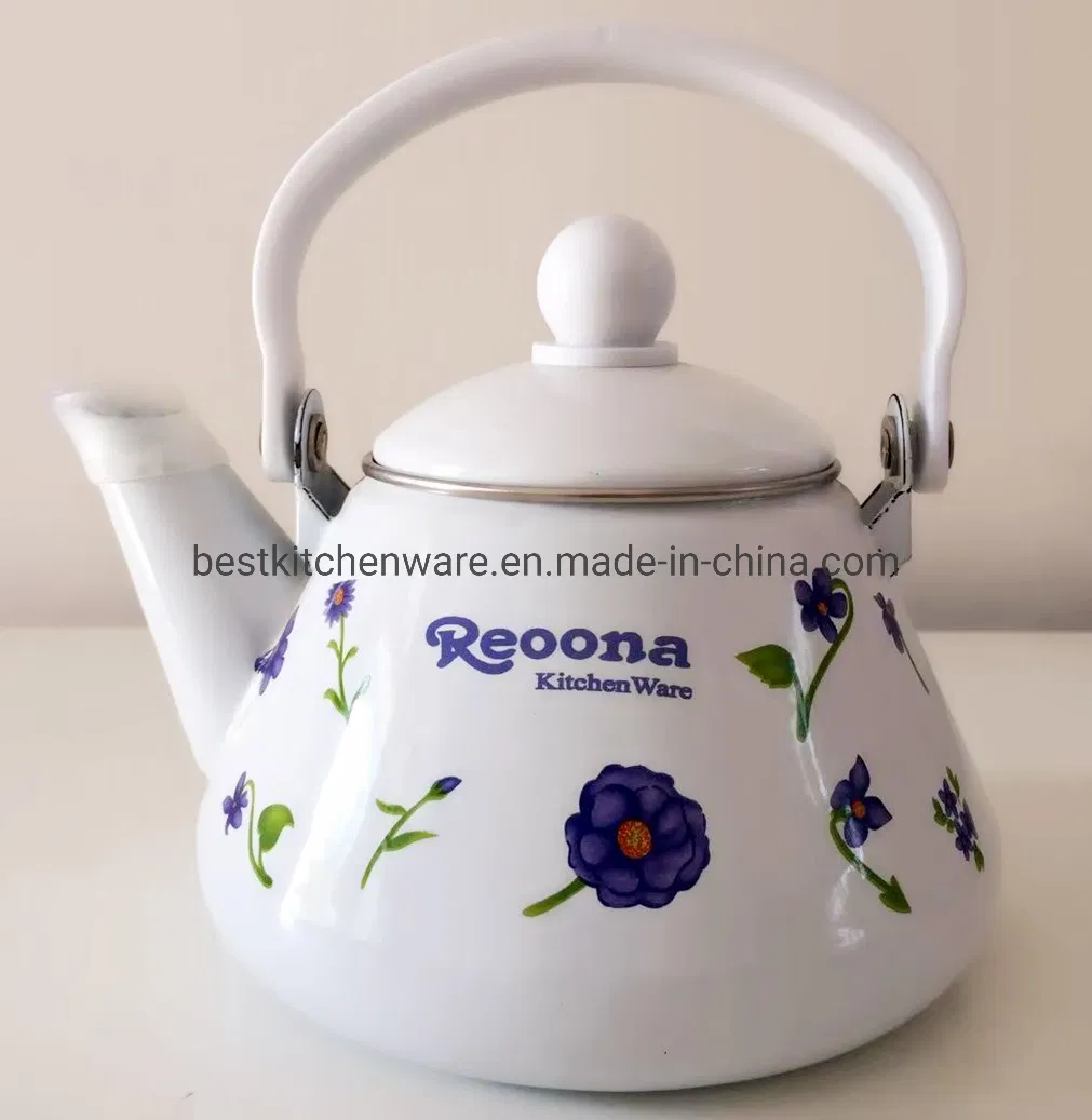 1.2L Enamelware Tea Pot Graceful Enamel Kettle with Bakelite Handle/Teapot