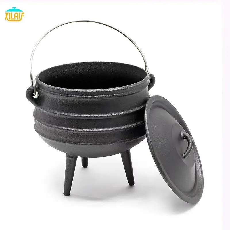 Heavy-Duty Outdoor Camping Cast Iron Pot for Camping and Picnics