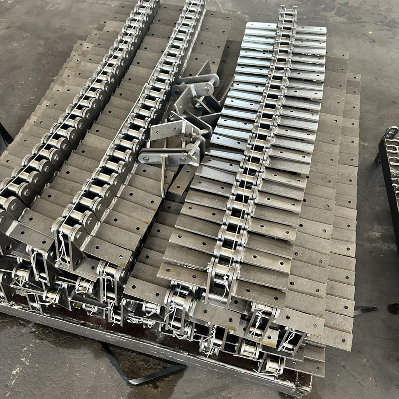 Конвейерная цепь с навесным скребком, двойной шаг