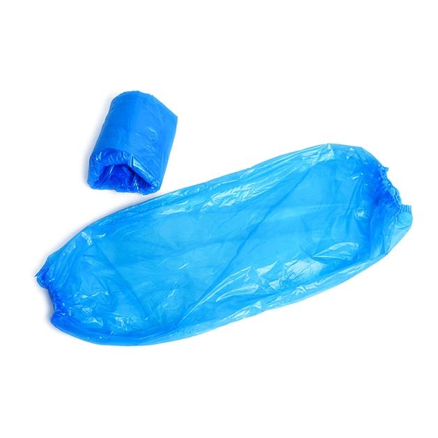 Disposable PE Arm Protective Water Proof Sleeve Cover Transparent Blue Oversleeve