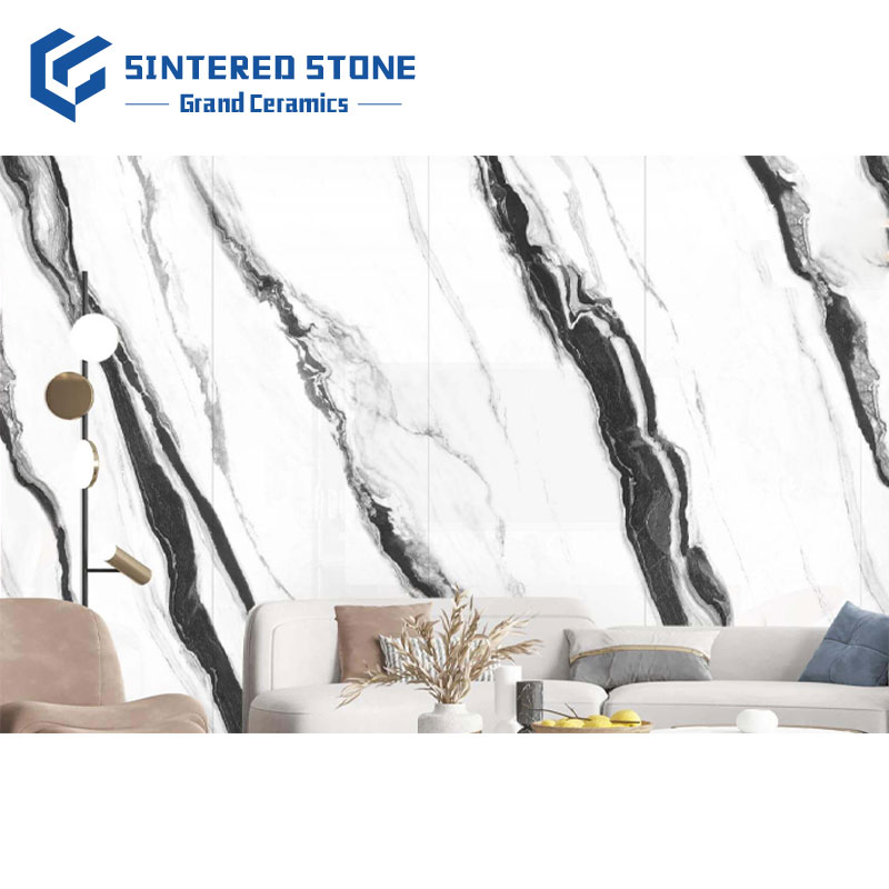 Factory Price New 1200X2700mm Marble Floor Tiles Twill Panda White Sintered Stone for Wholesale Engineering