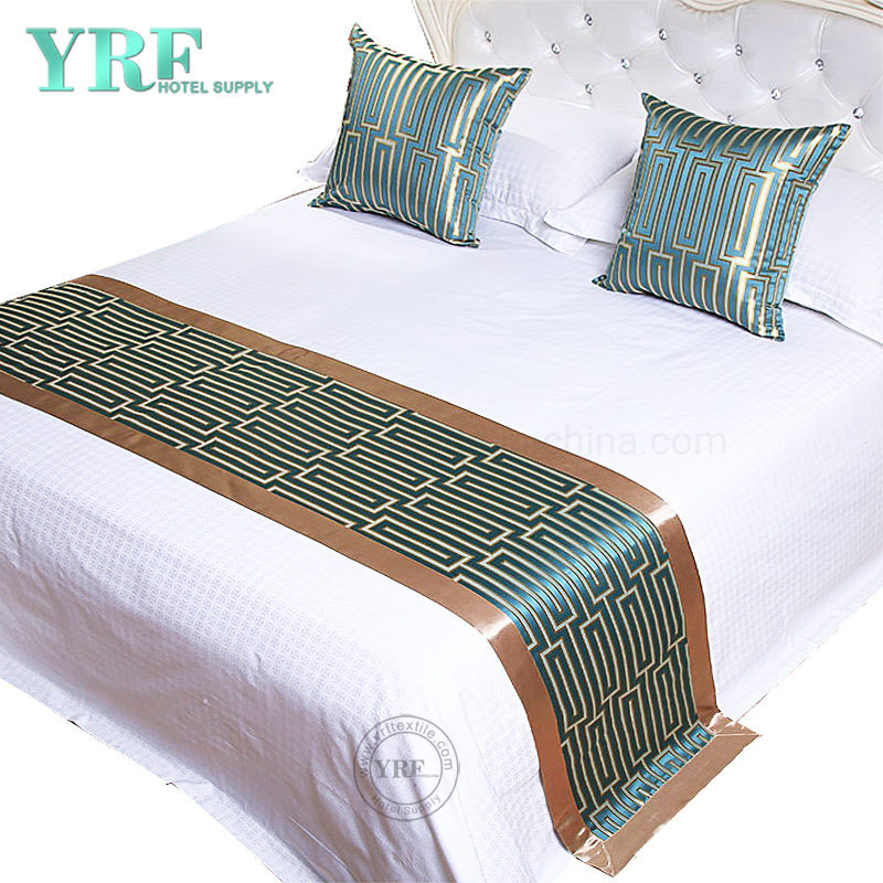 Inn Double Room Modern Simple Thicken Geometric Design Blue Decorate Bed Flags
