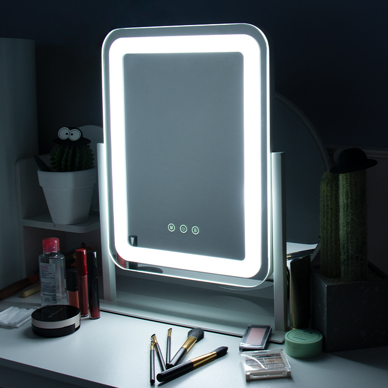 Portable Smart Touch Control 3 Colors LED Light Vanity Makeup Mirror