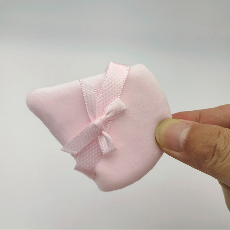 Wholesale Skin Friendly Make up Sponge Crystal Velvet Pink Facial Powder Puff