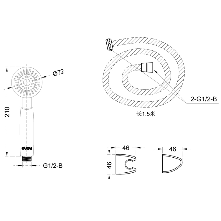 Three-Speed Multi-Functional Waist Massage Water Hand Filter Supercharged Filtered Shower Head