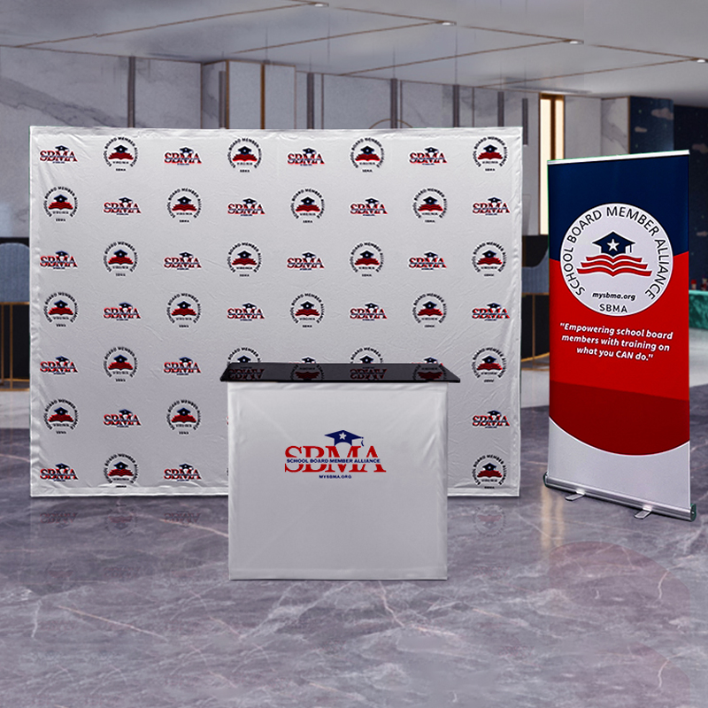 Folding Advertising Portabletrade Show Exhibition Backdrops Stands Banner Custom Printed Tension Fabric Booth Hookloop Pop up Display