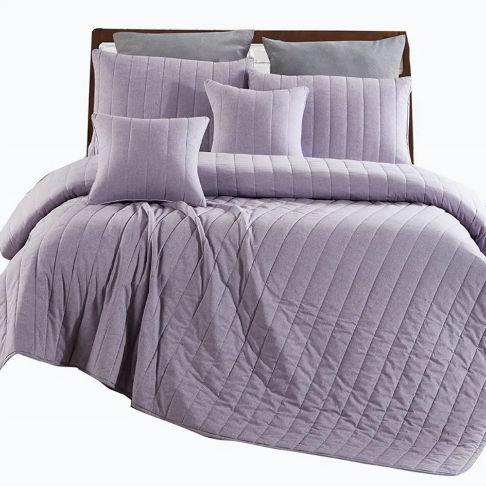 100%Organic Cotton Quilt Set 3-Pieces Bedspread for Home