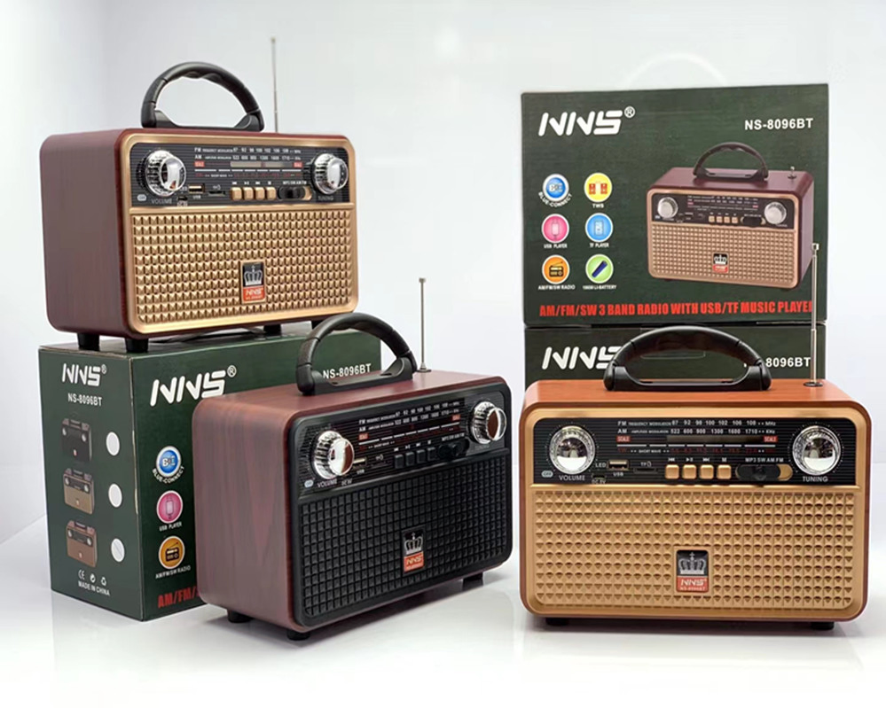 Ретро радио NS-8096BT с Bluetooth, деревянный корпус