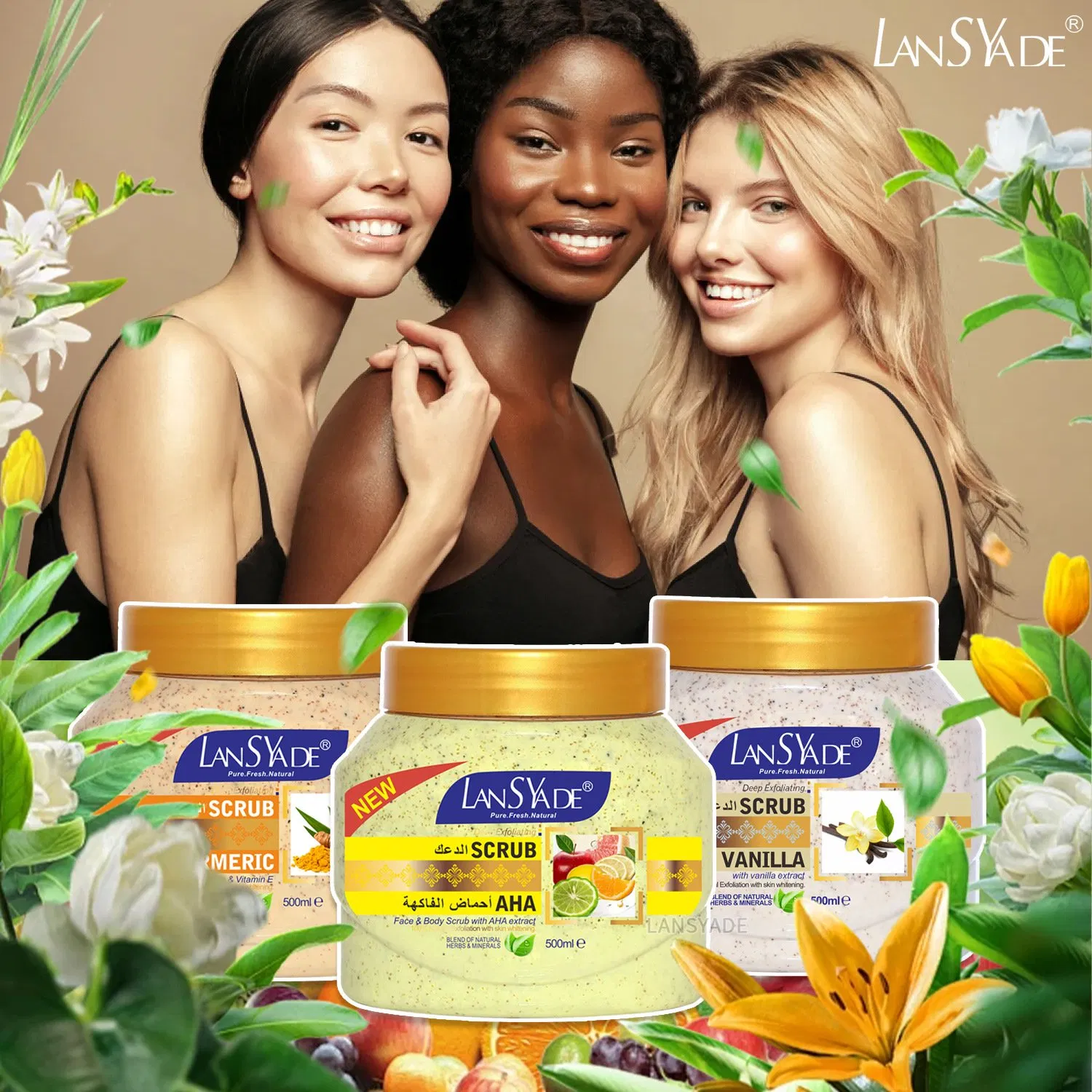 Whitening Scrub Body Repair Anti Dark Spot Anti-Aging Skin Care Turmeric Scrub