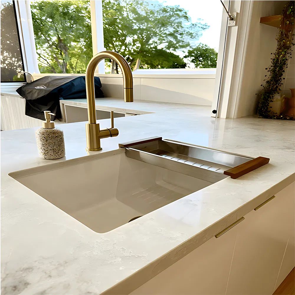Luxurious Marble-Style Acrylic Kitchen Sink for Modern Homes