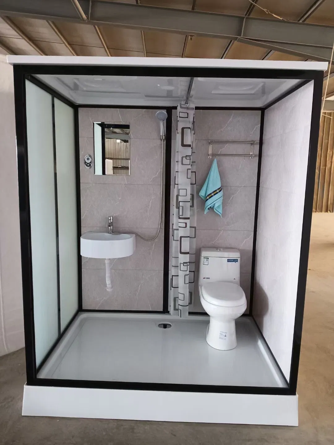 Bathroom Small Toilet Shower Cabin Prefeb Square Shower Room Cabin with Toilet Shower Andtoilet Set Cabin
