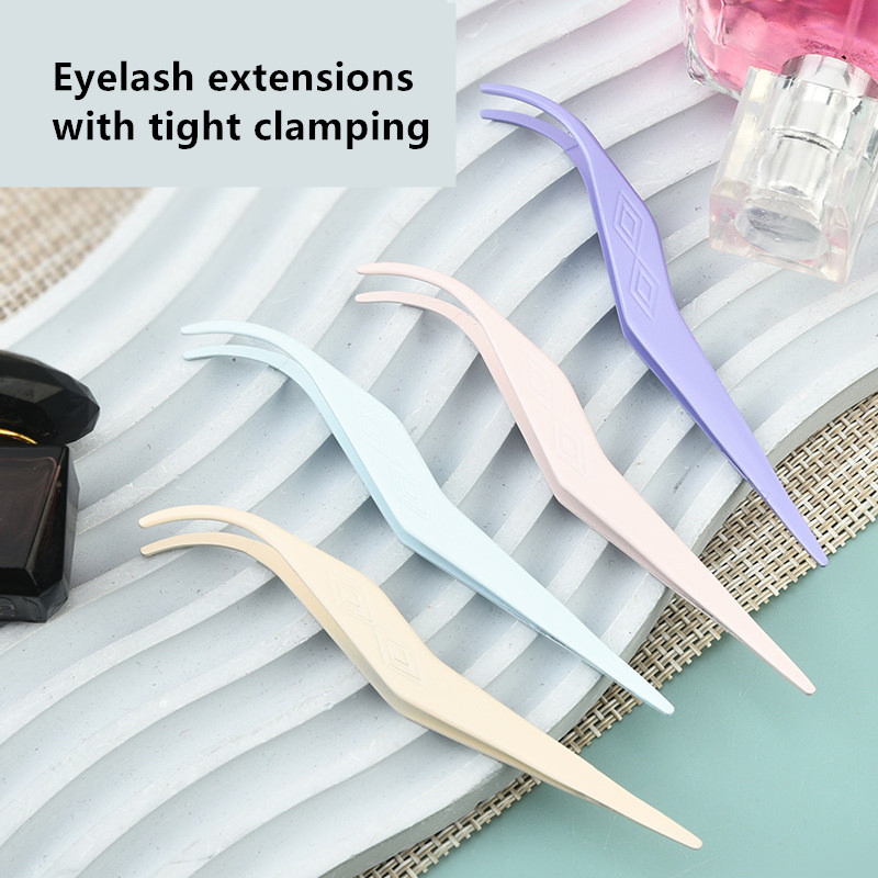 Curved Tip Stainless Steel Makeup Beauty Tool Lash Applicator Eyelash Extention Tweezers