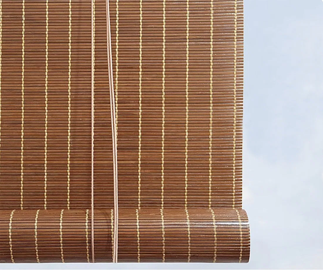 Outdoor Indoor Use Bamboo Window Blinds with Roller or Roman Curtains Cordless