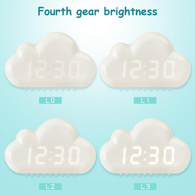 Cloud Alarm Clock Kids Light LED Table Voice Control Wake Powered up