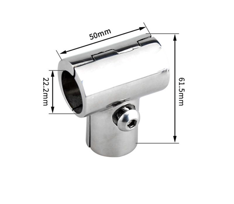 Tee Pipe Connector Opened Boat Handrail Fitting 316 Stainless Steel