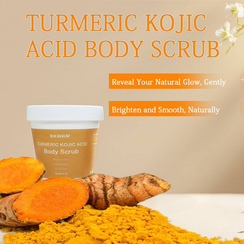 Kojic Acid Turmeric Body Scrub Natural Kojic Acid Vitamin C Brightening Whitening Exfoliator Turmeric Kojic Acid Body Scrub