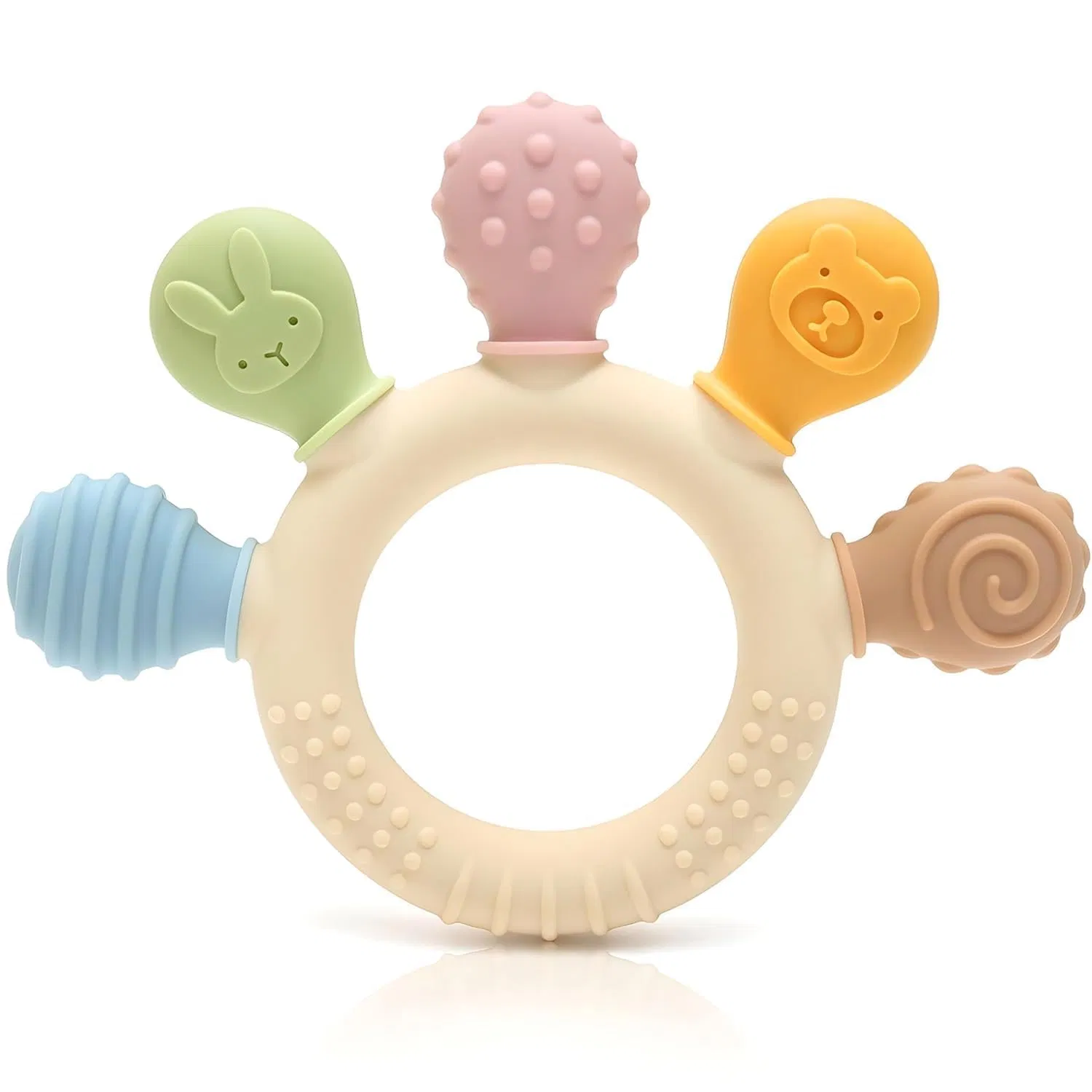 Soft Rubber Rattle Teether Toy Set for Baby Safe and Comfortable