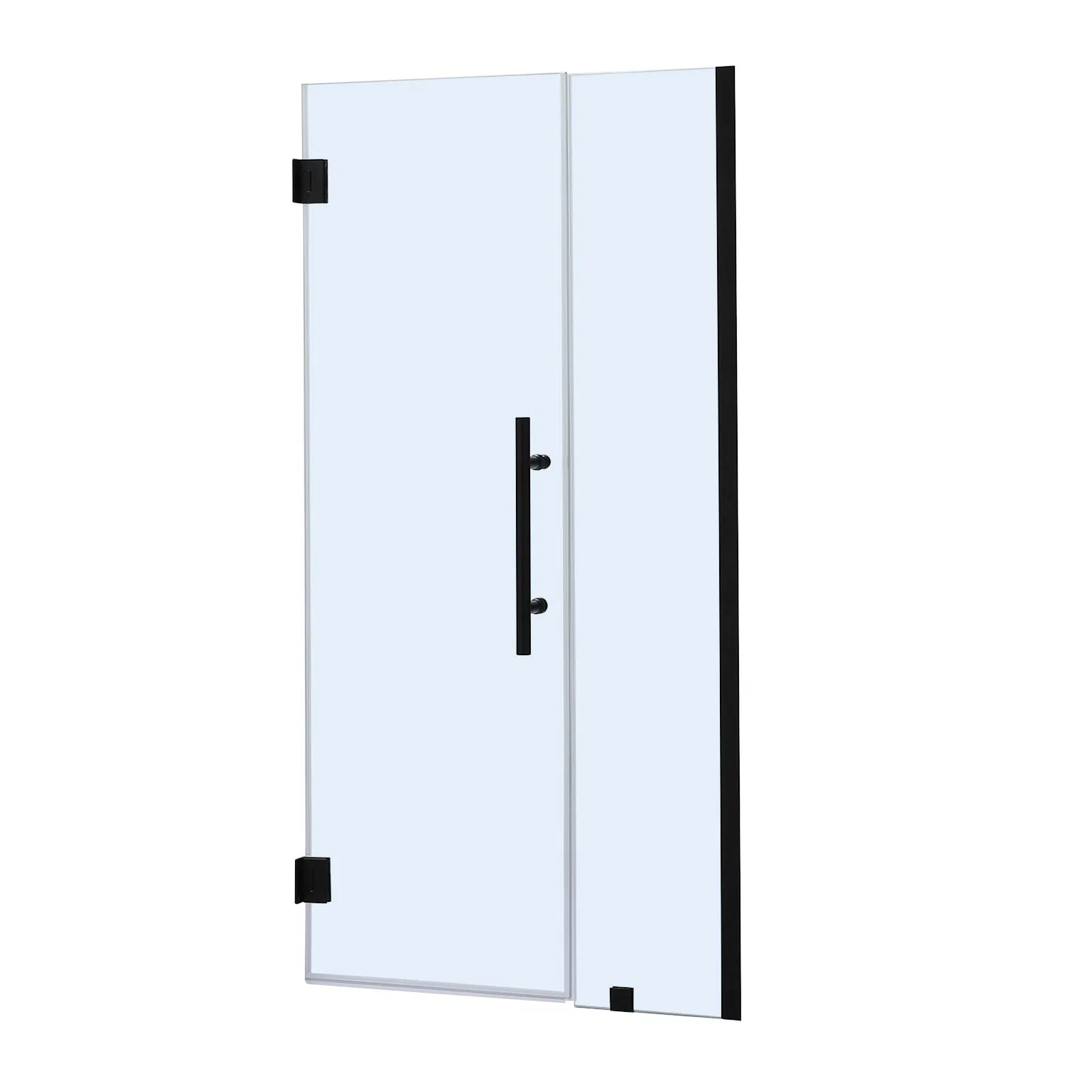 Factory Direct Sale 8mm 10mm Tempered Glass Black Hinge Handle Frameless Shower Door