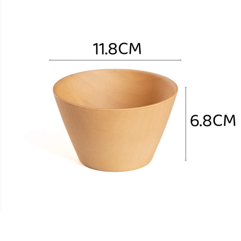 Japan Style Wood Tableware Rice Salad Fruit Bowl