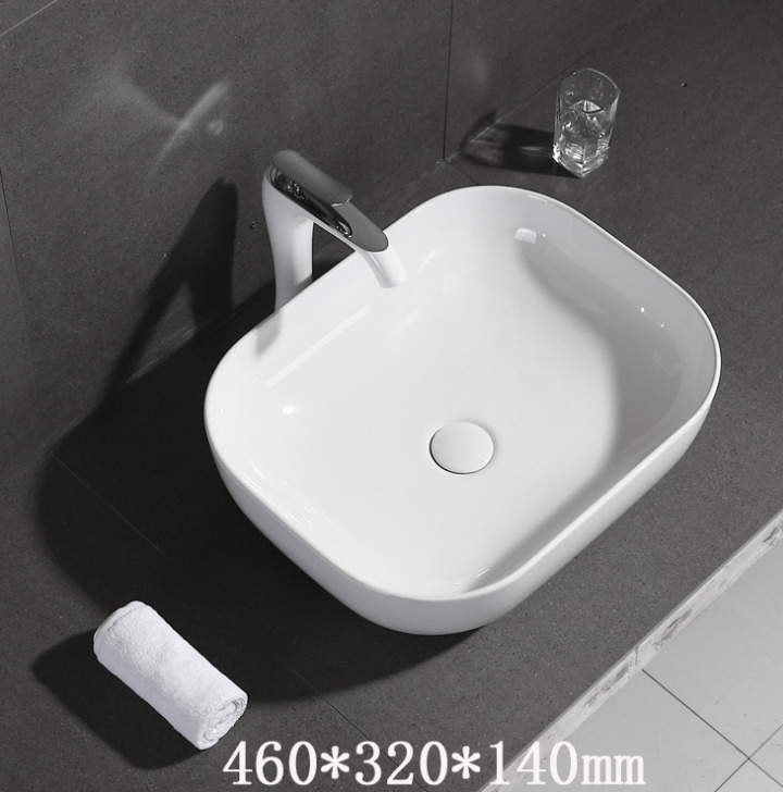 Factory Direct Nordic Ultra-Thin Side Ceramic Square Basins for Washing Hand
