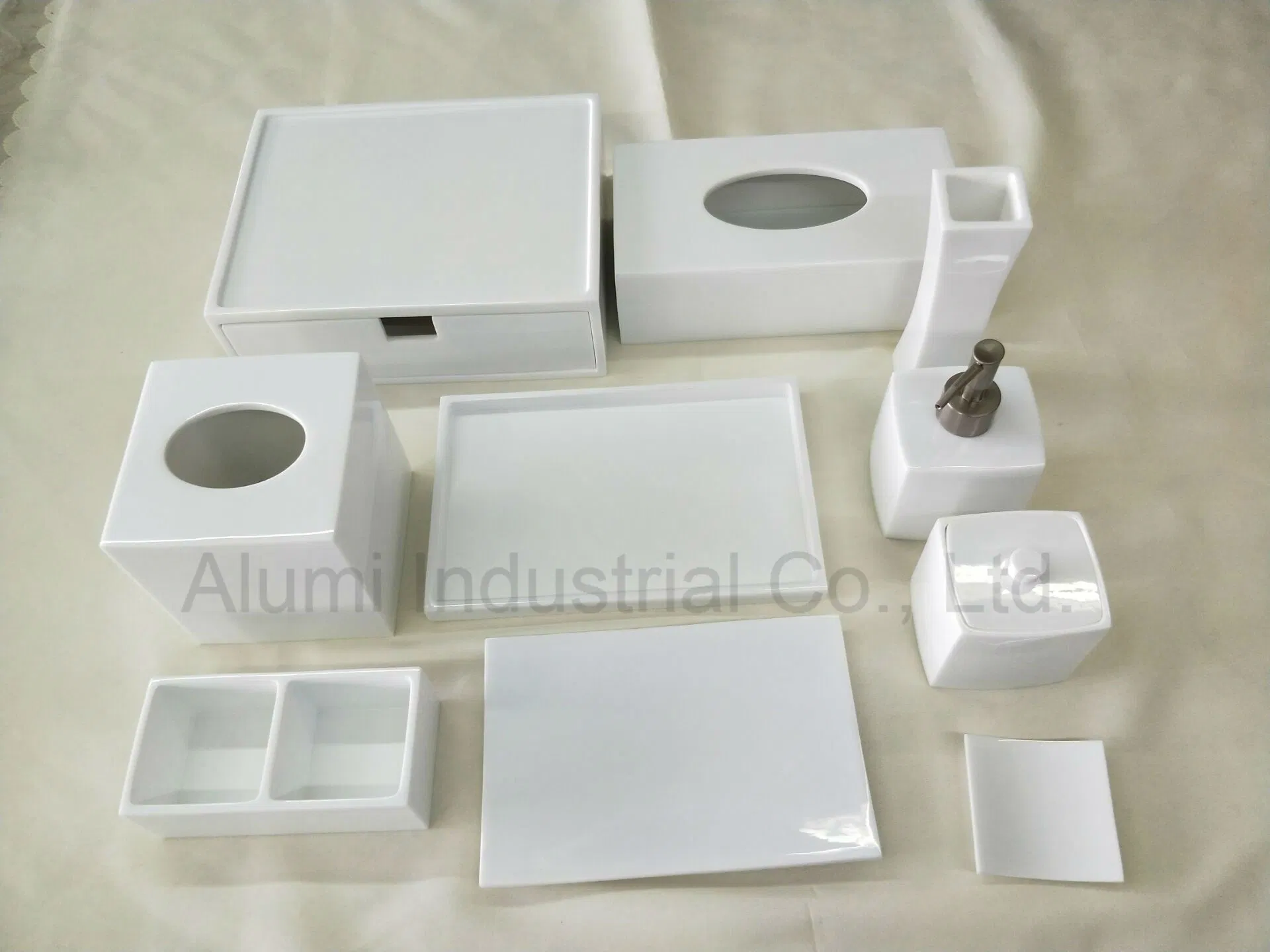 Resin Bathroom Rectangle Amenities Tray Holder for 5 Star Hotel