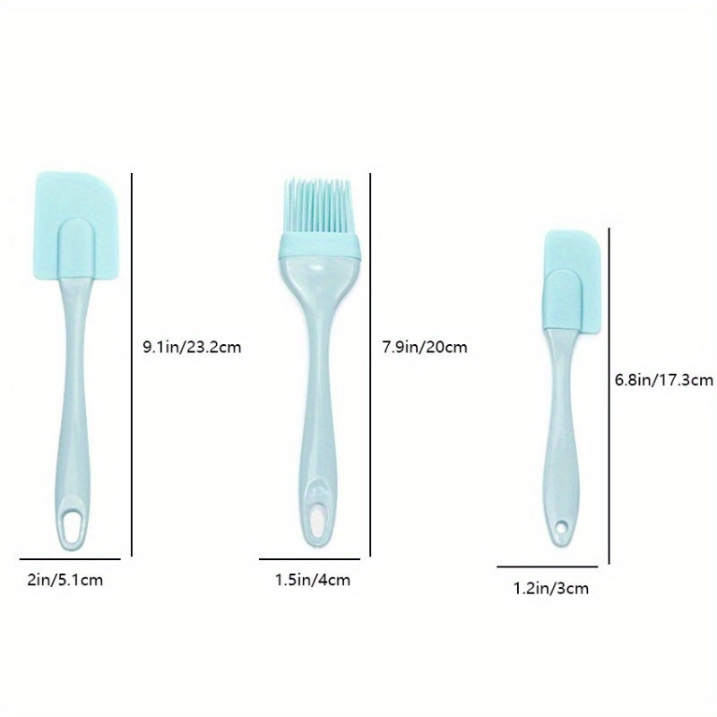 3-Piece Silicone Baking Tool Set Spatula, Sauce Brush & Cream Scraper