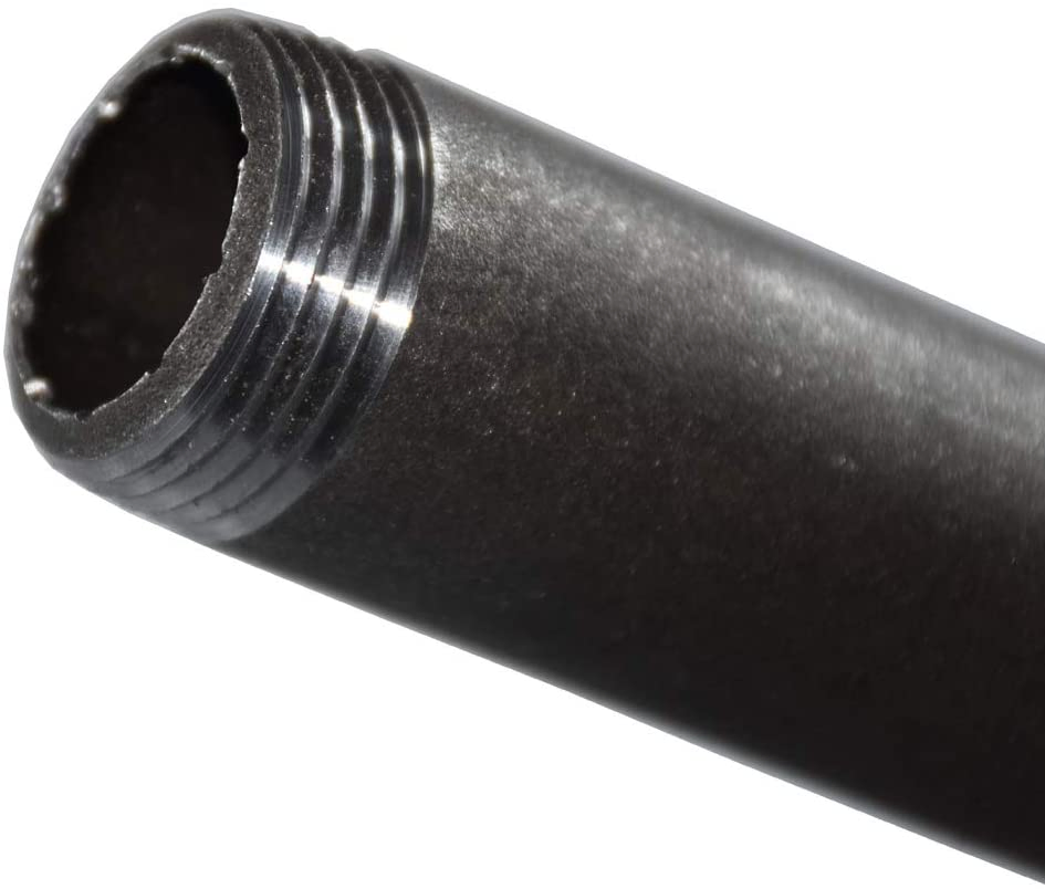 Bsp 1 Inches X 6 Inches Sandblasted Gray Pipe Nipples, Carbon Steel Iron Pipe Nipples and Fittings for DIY Vintage Furniture