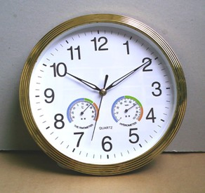 Hot Selling Items Multifunctional Cheap Stainless Steel Wall Clock with Thermometer